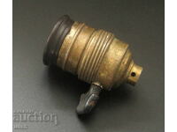 Old brass lamp socket with switch