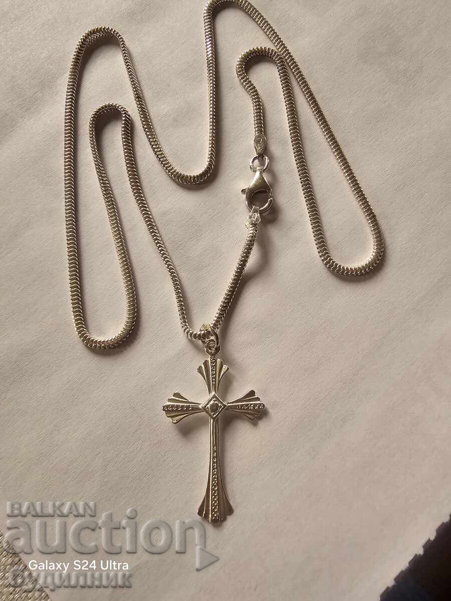 Silver chain with pendant 925, 55cm. - 5