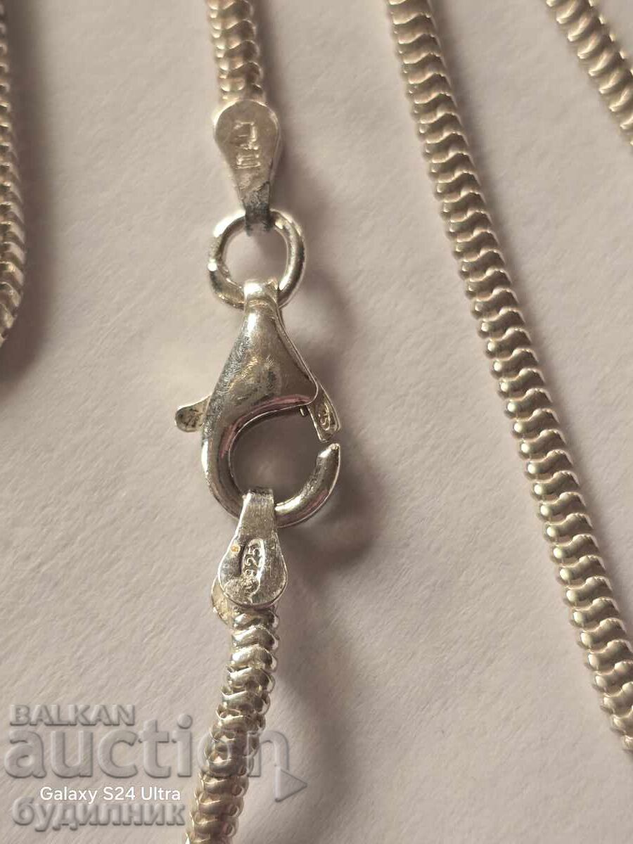 Silver chain with pendant 925, 55cm. - 6