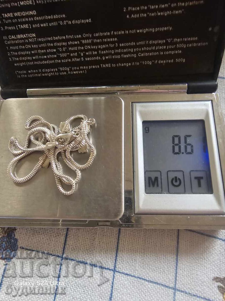 Silver chain with pendant 925, 55cm. - 7