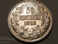 50 HUNDRED FERDINAND SILVER GLOSSY 1913 UNCLEANED