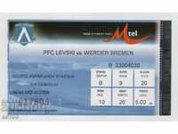 Football ticket Levski-Werder 2008