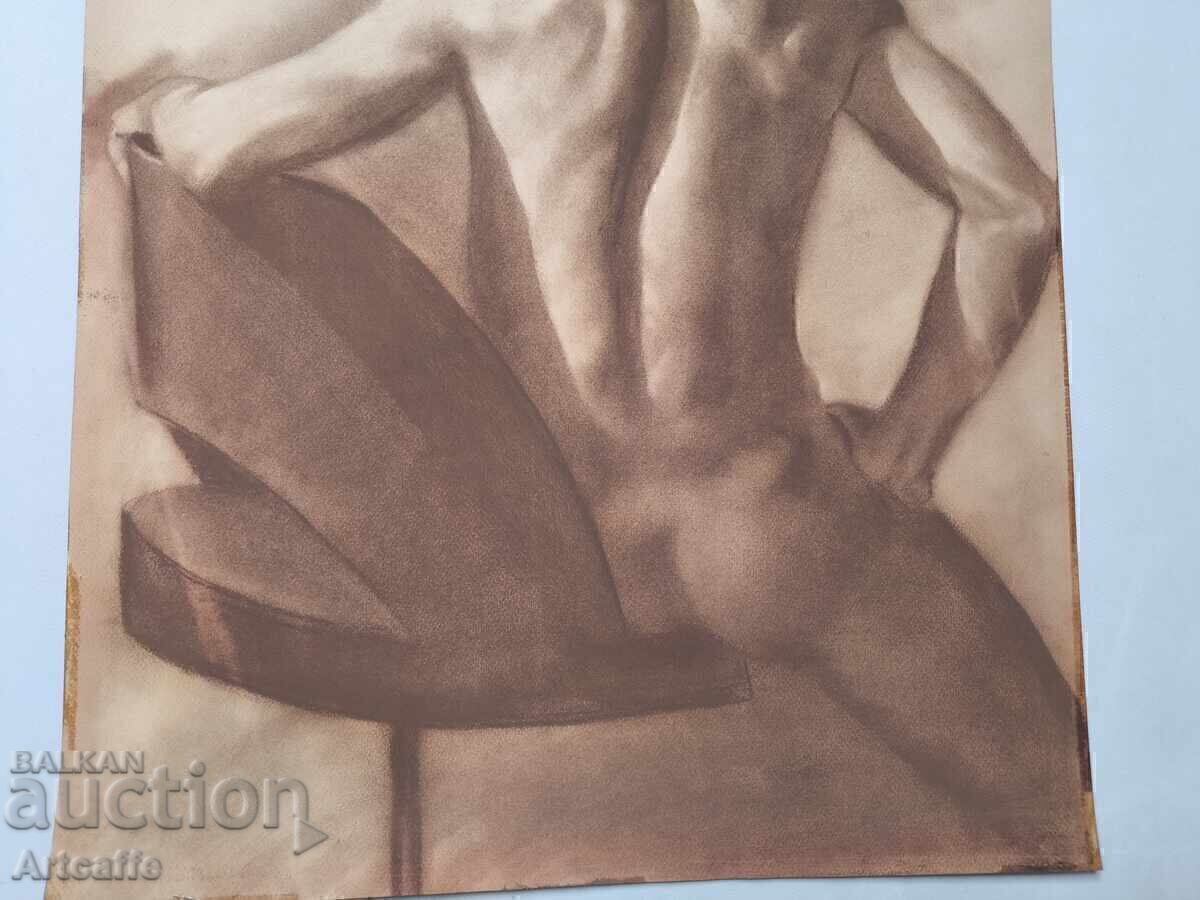 Licitație Ernesto Tagle (1948) - Desen al unui bărbat gol 1981