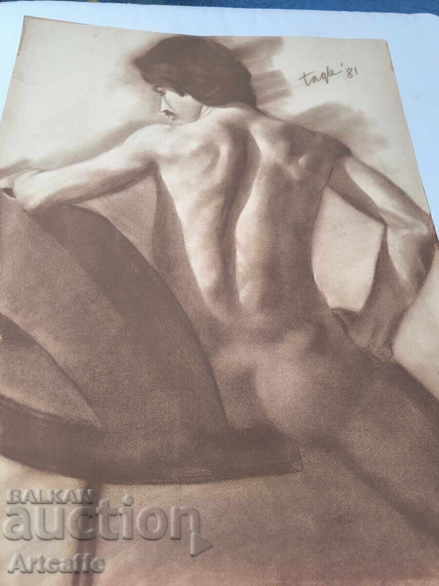 Ernesto Tagle (1948) - Drawing of a naked man 1981 - 5 Ernesto Tagle (1948) - Drawing of a naked man 1981 - 5