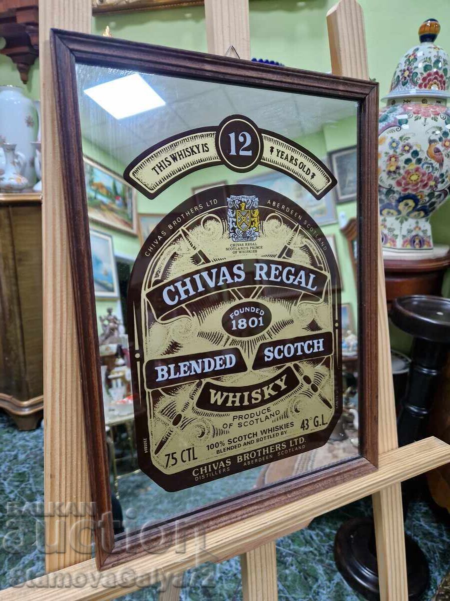 Beautiful antique advertising mirror CHIVAS REGAL with price 99.00 BGN | € 50.62 Beautiful antique advertising mirror CHIVAS REGAL with price 99.00 BGN | € 50.62