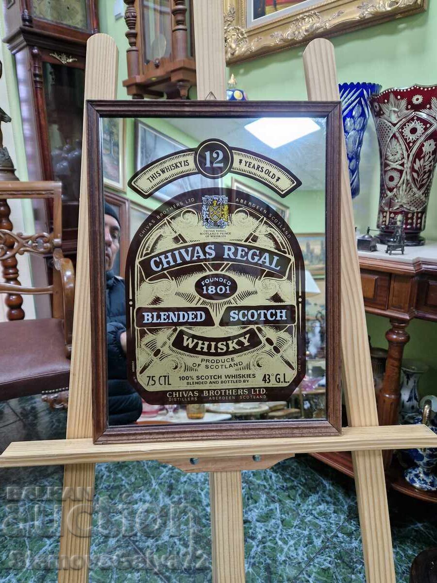 Auction Beautiful antique advertising mirror CHIVAS REGAL Auction Beautiful antique advertising mirror CHIVAS REGAL
