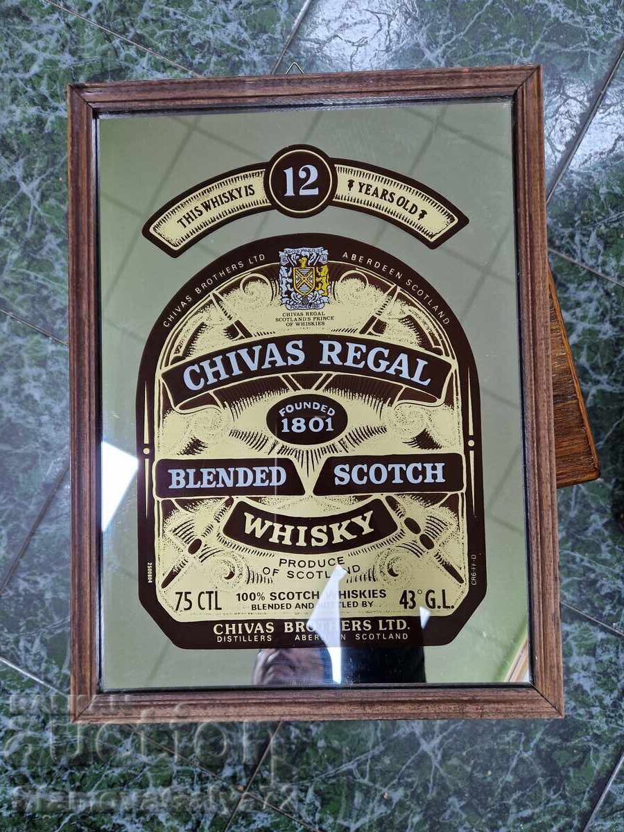 Beautiful antique advertising mirror CHIVAS REGAL - 7 Beautiful antique advertising mirror CHIVAS REGAL - 7