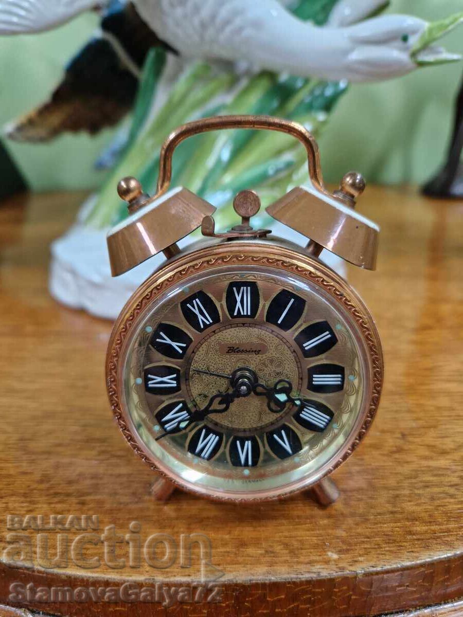 Auction  Beautiful antique collectible German Blessing alarm clock