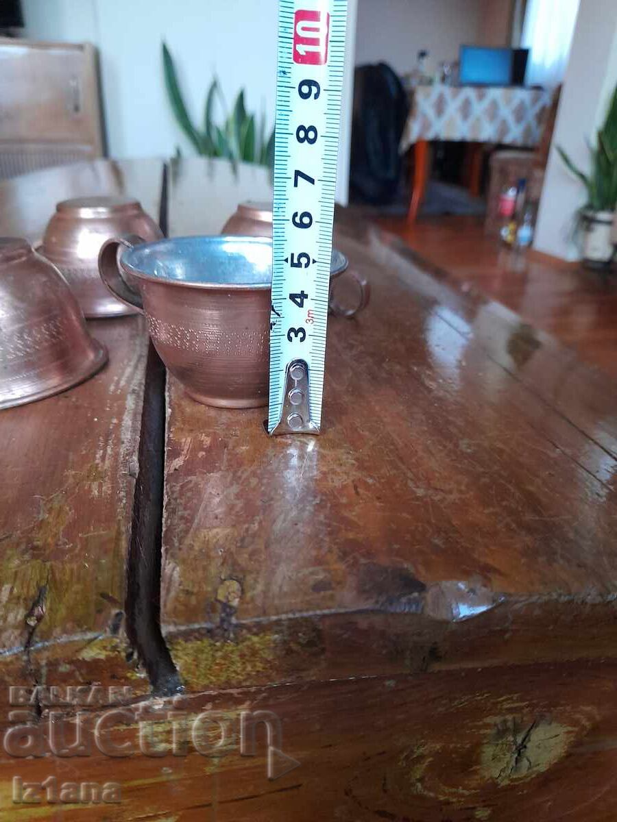 Old copper cups - 5 Old copper cups - 5