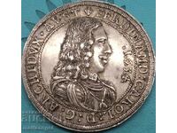 RDR Austria 1 Thaler 1654 Hall Tyrol Ferdinand Karl silver RARE