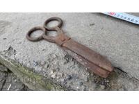 10839. OLD FORGED TAILOR'S SCISSORS, SOLID, HEAVY WITH ORNAMENTS