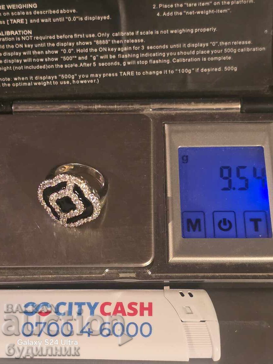 Auction  Silver Solid Ring 18mm 925.