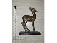 Beautiful statuette Doe Belgium bronze old perfect composition.