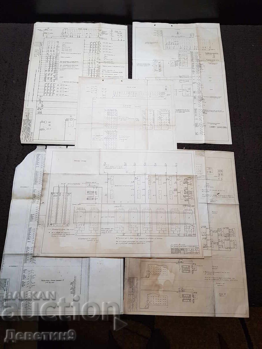 Old military sketches (drawings) 60/40cm.-6 pcs. - 5