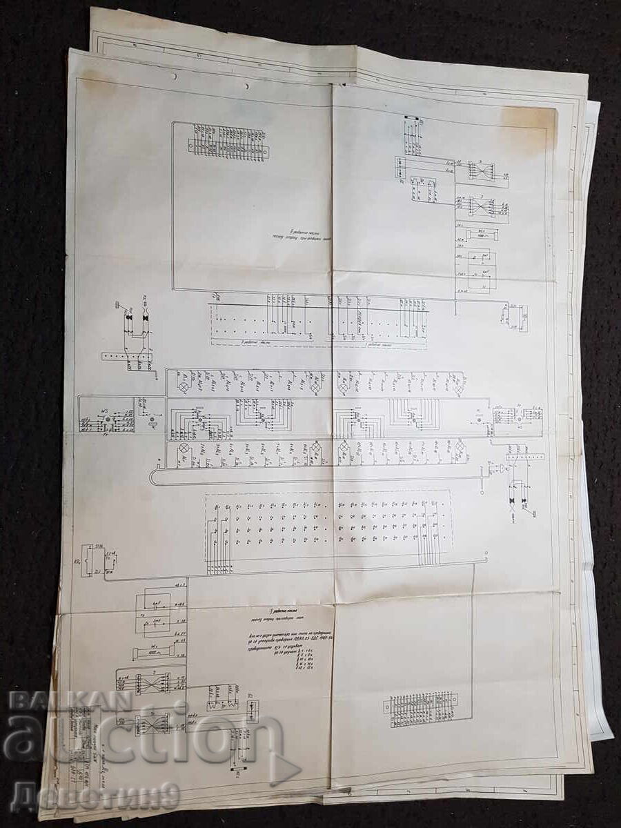 Delivery of Old military sketches (drawings) 80/60cm.-7 pcs.