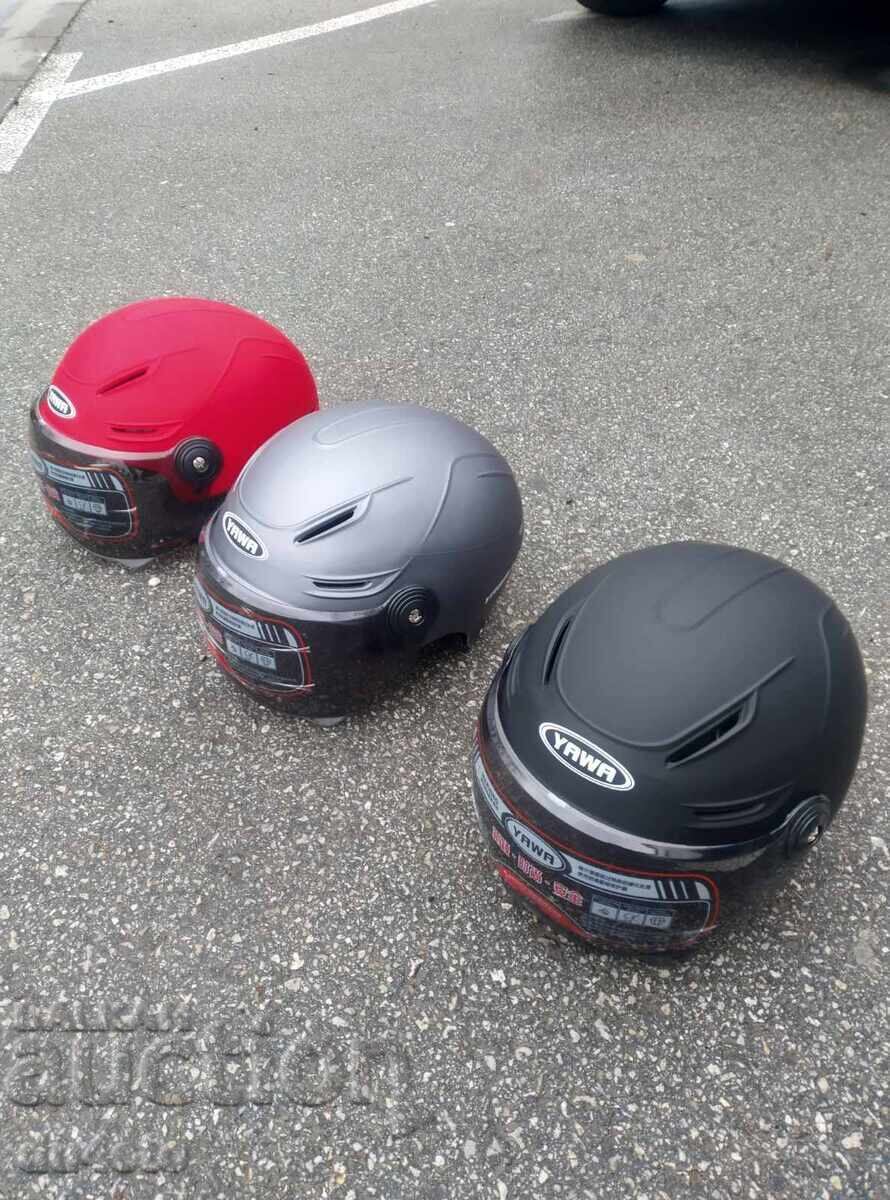 Licitație Casca, cască pentru motocicletă, scuter, moped cu vizieră YAWA neagră, si