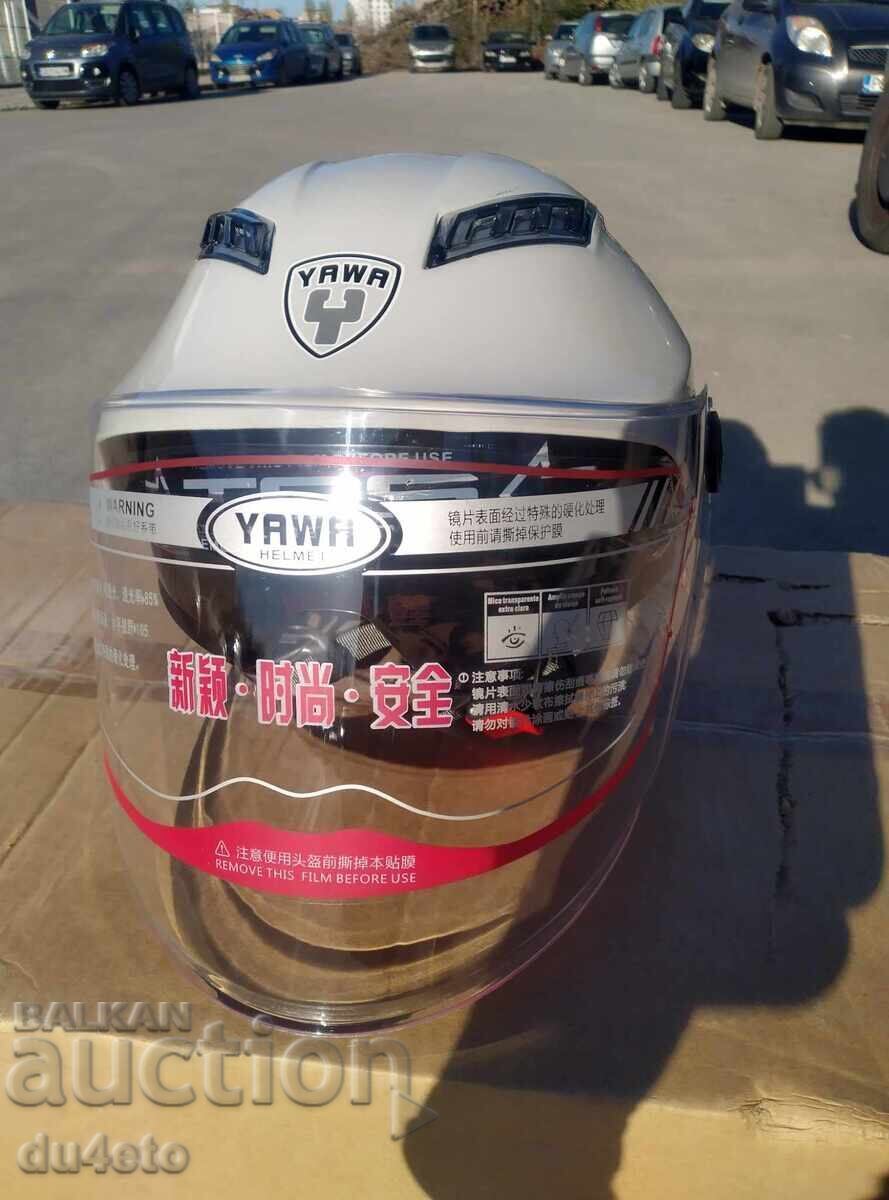 Доставка на Шлем, каска за мотор скутер мотопед с визьор и спойлер YAWA Доставка на Шлем, каска за мотор скутер мотопед с визьор и спойлер YAWA