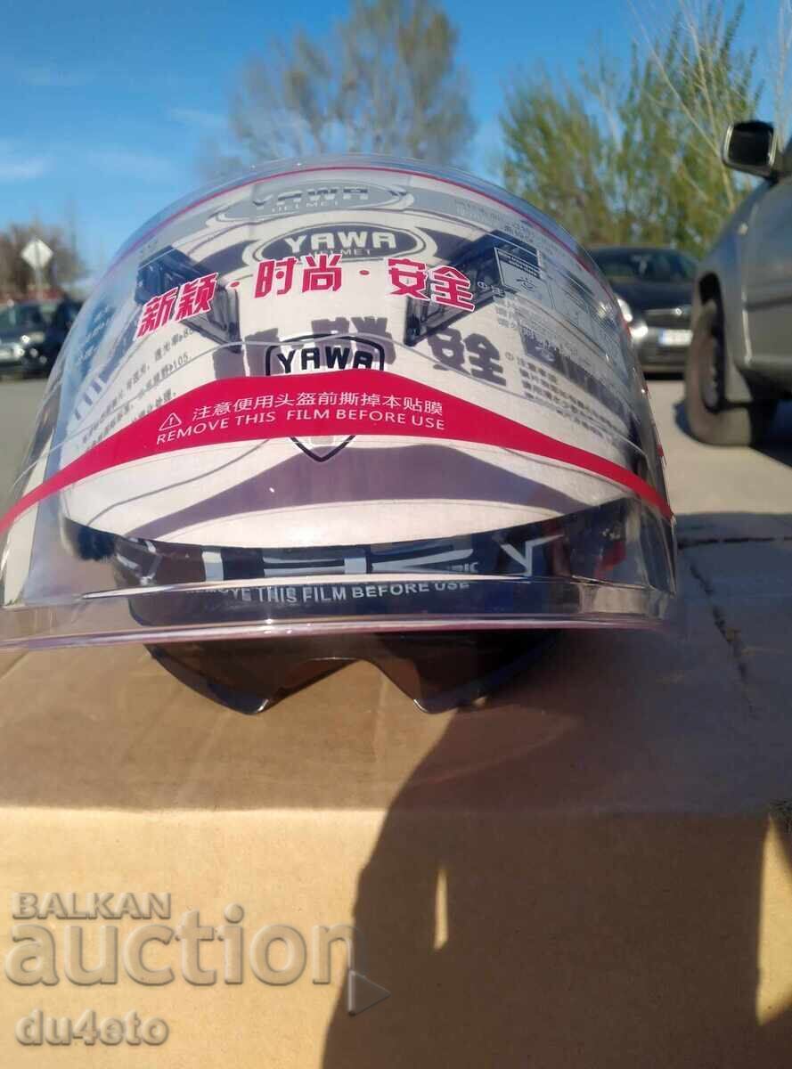 Шлем, каска за мотор скутер мотопед с визьор и спойлер YAWA - 6 Шлем, каска за мотор скутер мотопед с визьор и спойлер YAWA - 6