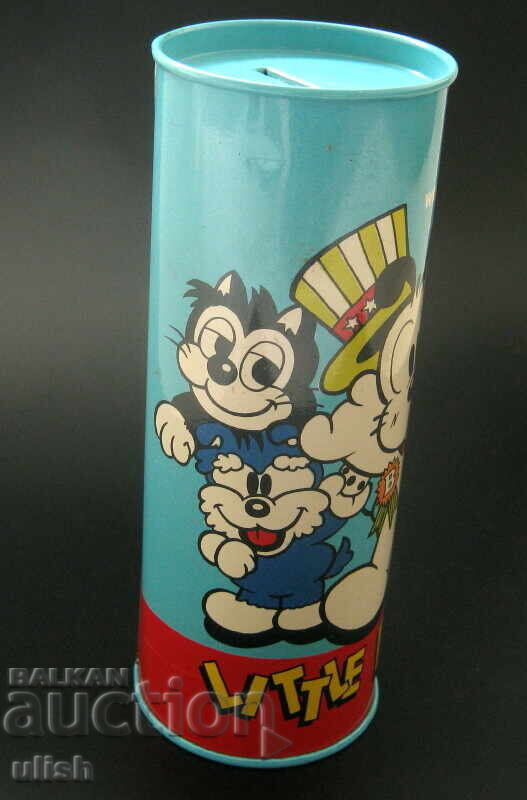 Little Bobdog old tin lithograph money box with price 10.00 BGN | € 5.11 Little Bobdog old tin lithograph money box with price 10.00 BGN | € 5.11