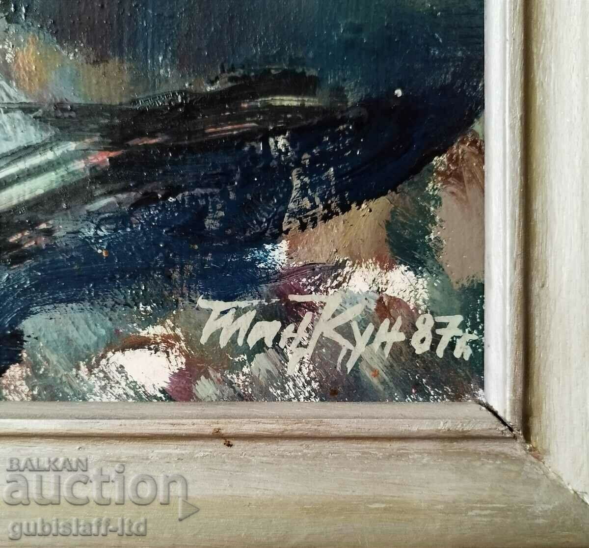 Auction Painting "Vase with Flowers" 1987, art. Tancho Kunev (1930-2010) Auction Painting "Vase with Flowers" 1987, art. Tancho Kunev (1930-2010)