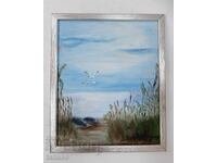 Стара авторска маслена картина