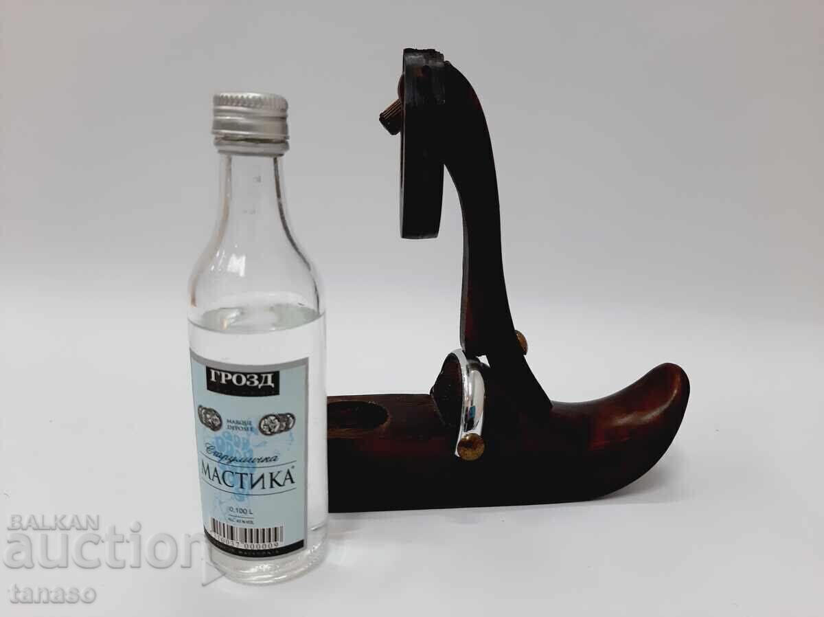 Old wooden figure, shoe, small bottle stand - 6