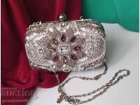 Women's clutch bag with beads, sequins