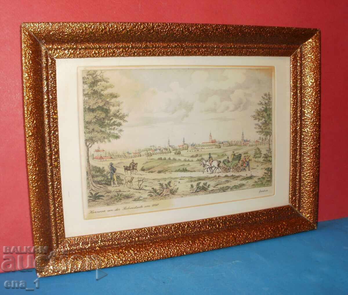Licitație Gravura originală rară a Hanovrei în jurul anului 1820. de H. Velish