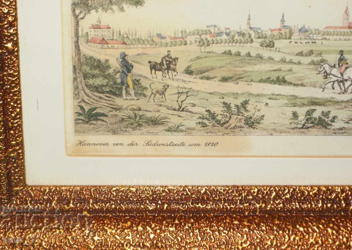 Livrarea Gravura originală rară a Hanovrei în jurul anului 1820. de H. Velish