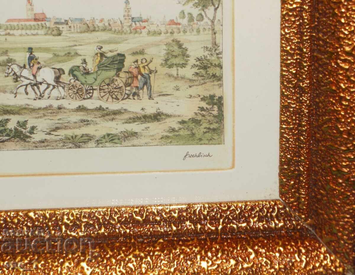 Gravura originală rară a Hanovrei în jurul anului 1820. de H. Velish - 5