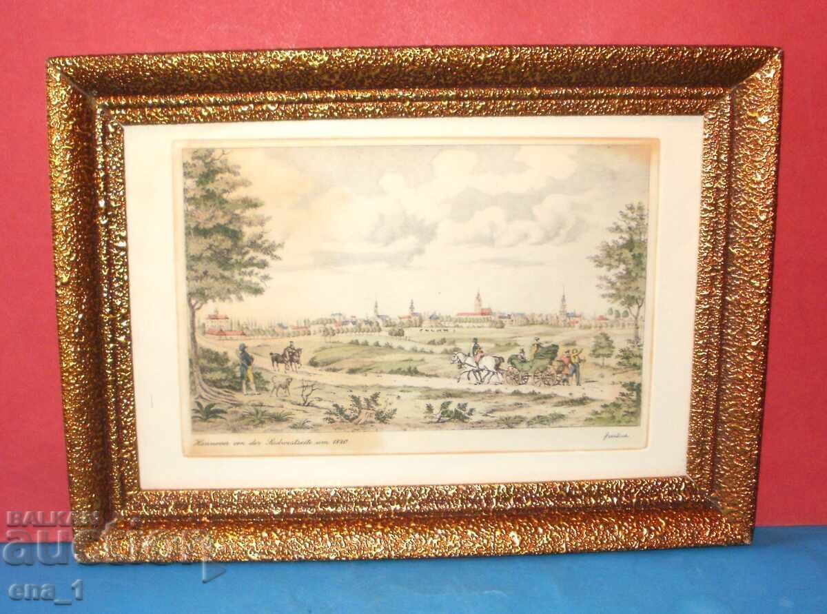Rare original etching of Hanover circa 1820 by H. Velisch Rare original etching of Hanover circa 1820 by H. Velisch