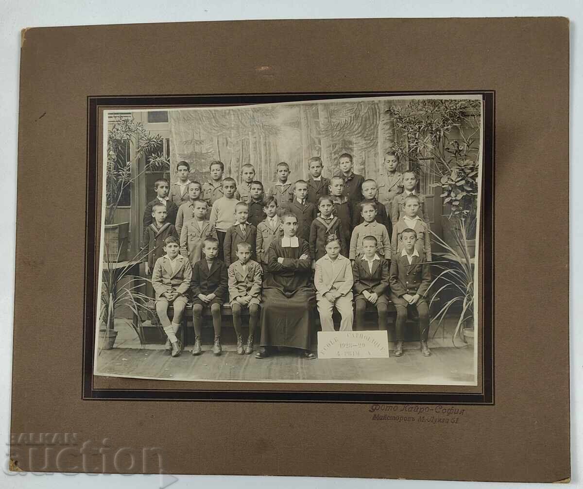 1928 SOFIA CATHOLIC SCHOOL OLD PHOTO CARD BULGARIA