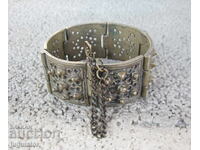 Bulgarian Revival folklore solid bronze bracelet