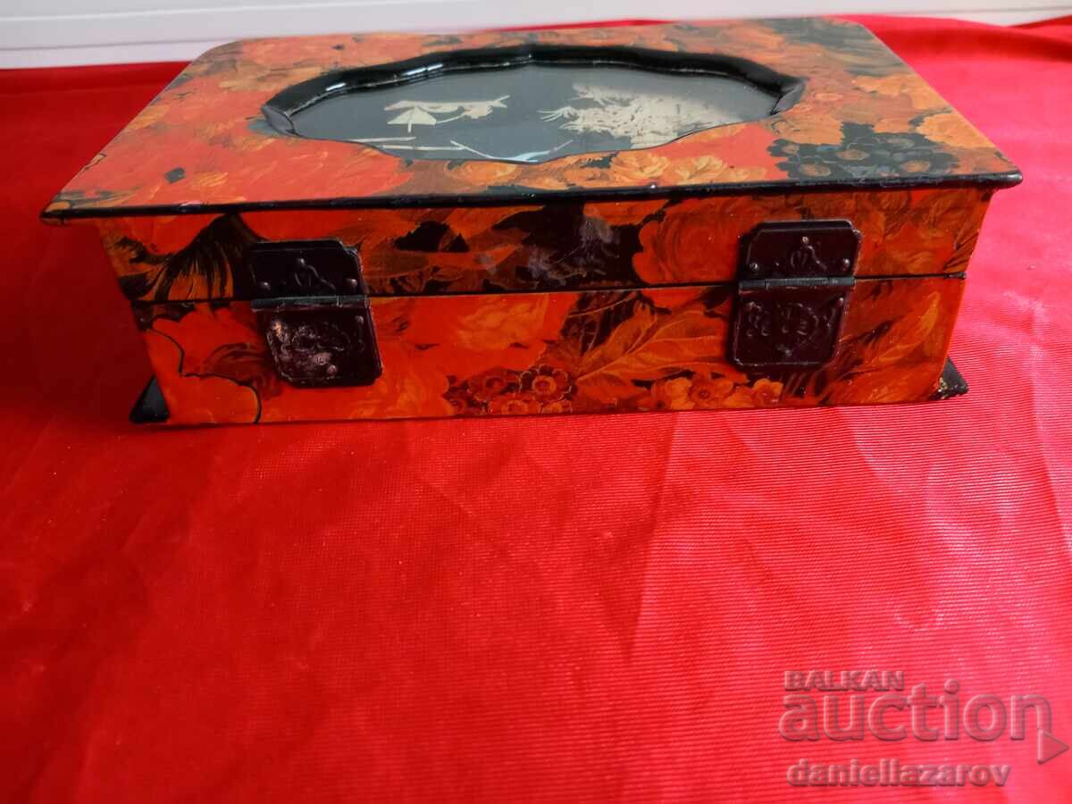 Old Chinese Jewelry Box with Diorama, Pagoda, Cork - 5