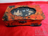 Old Chinese Jewelry Box with Diorama, Pagoda, Cork