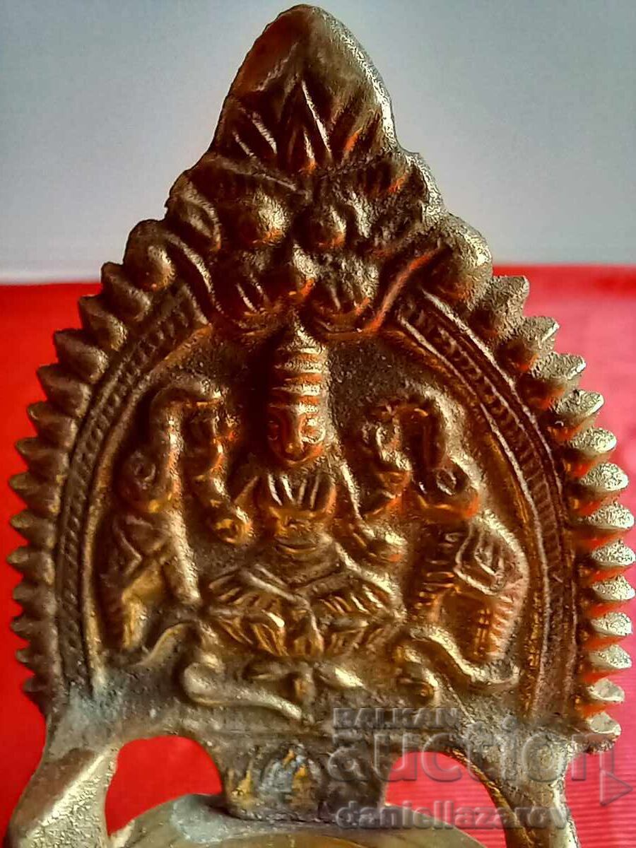 Auction  Small Bronze Buddhist Oil Lamp, Buddha, Hinduism