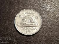 5 cents Canada 1998 Beaver