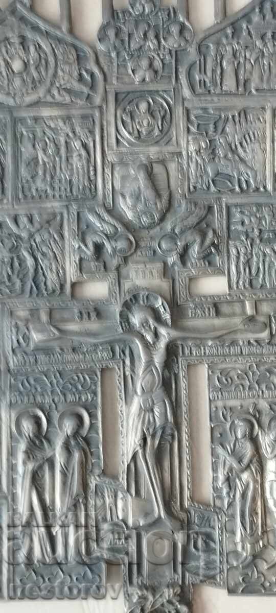 LARGE OLD BRONZE ICON/CROSS RUSSIA - 7 LARGE OLD BRONZE ICON/CROSS RUSSIA - 7