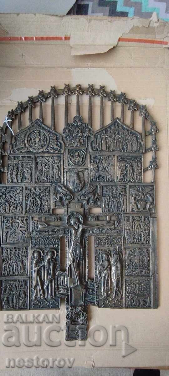 ΜΕΓΑΛΗ ΠΑΛΙΑ ΧΑΛΚΙΝΗ ΕΙΚΟΝΑ/ΣΤΑΥΡΟΣ ΡΩΣΙΑ