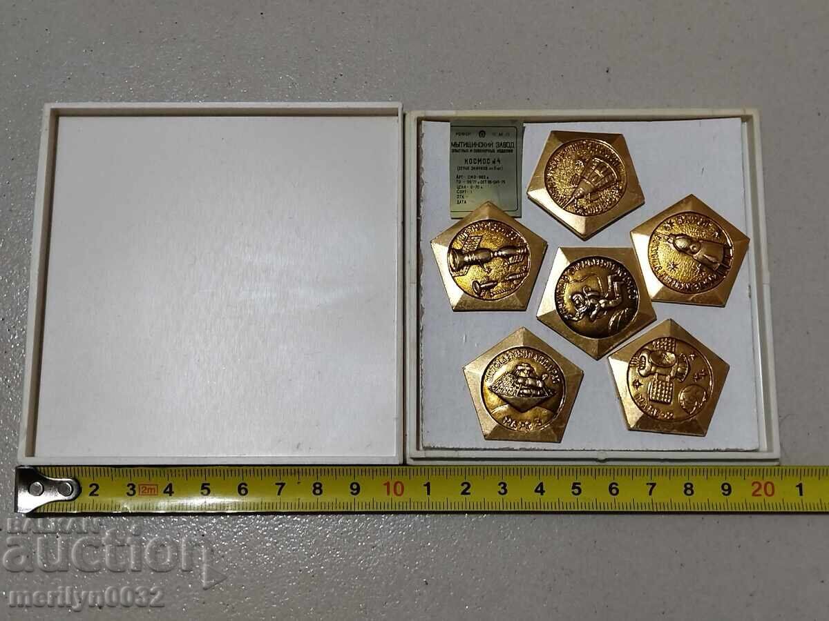 Set of badges 6 pieces KOSMOS-4 USSR badge - 7