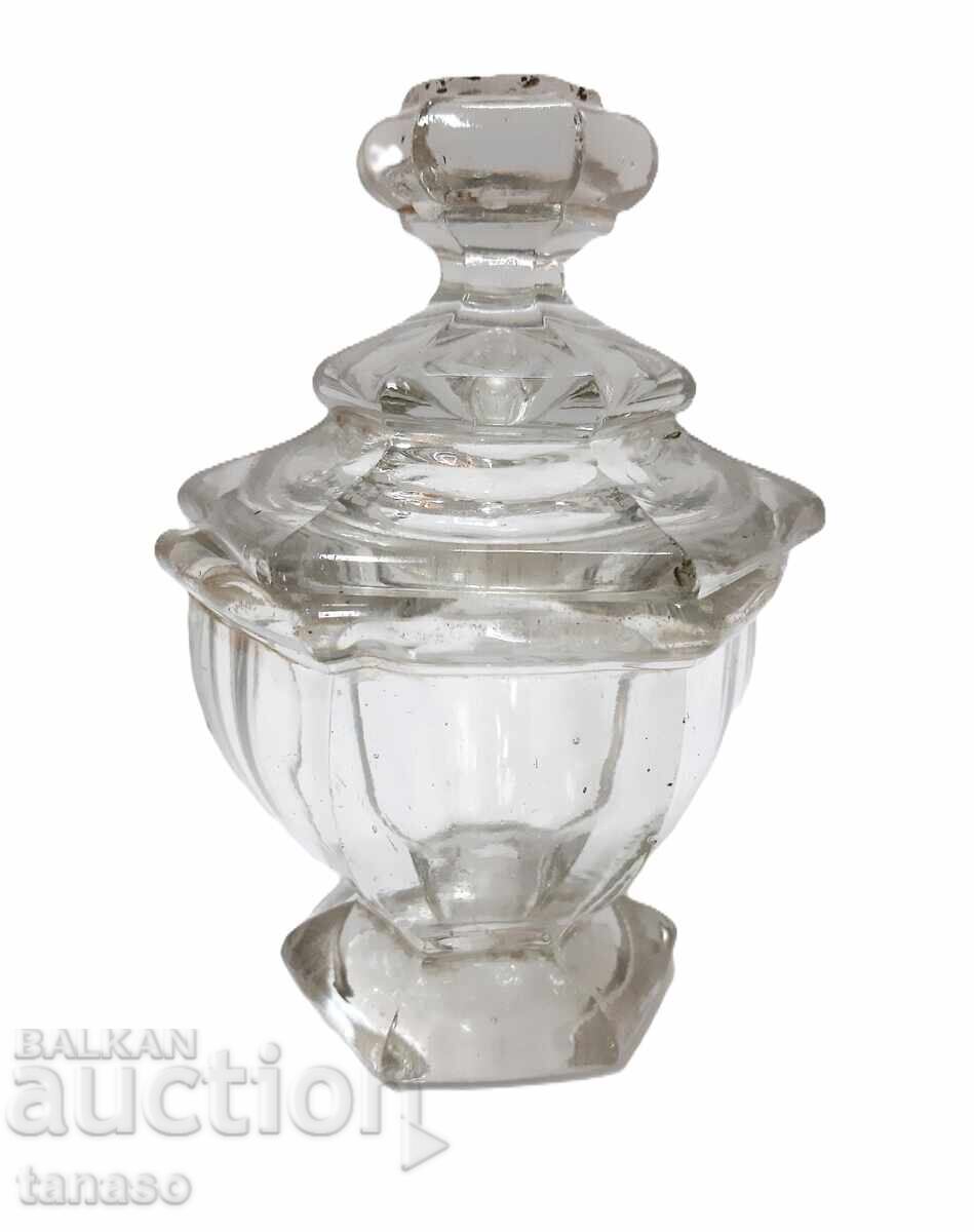 Auction Old antique glass jar with lid (2.2) Auction Old antique glass jar with lid (2.2)