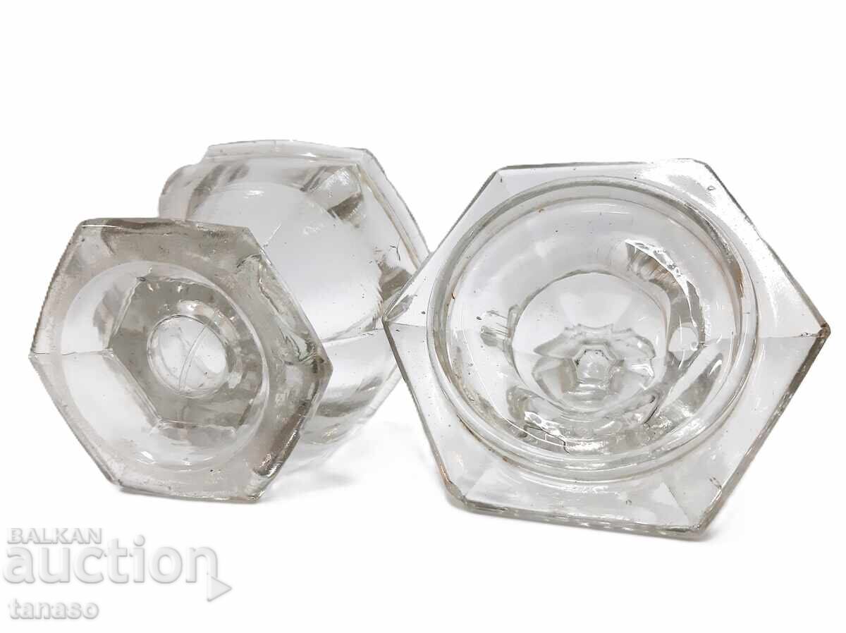 Old antique glass jar with lid (2.2) - 6 Old antique glass jar with lid (2.2) - 6