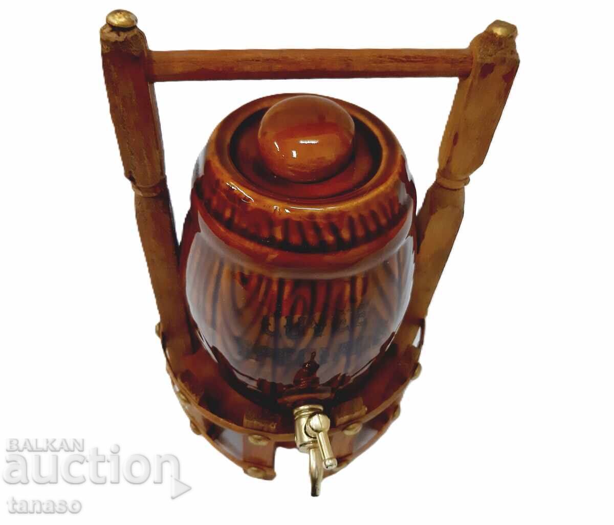Decorative ceramic barrel with cinnamon and wooden stand (2.2) - 5 Decorative ceramic barrel with cinnamon and wooden stand (2.2) - 5