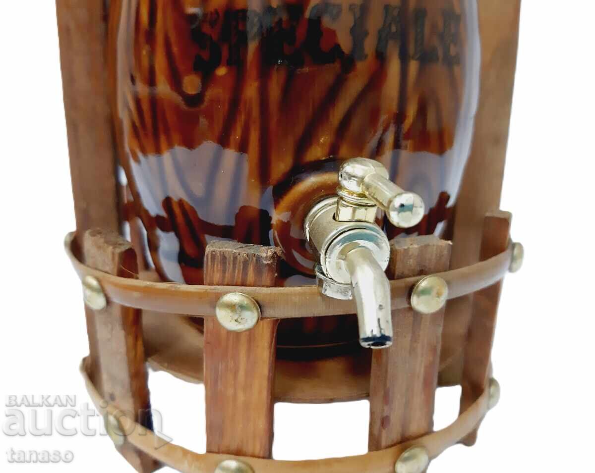 Decorative ceramic barrel with cinnamon and wooden stand (2.2) - 6 Decorative ceramic barrel with cinnamon and wooden stand (2.2) - 6