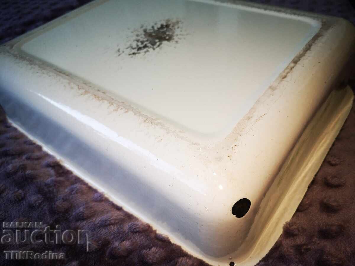 "Meat" Large old enamel tray - 6 "Meat" Large old enamel tray - 6