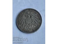 silver coin 3 marks Friedrich Baden Germany 1910 silver