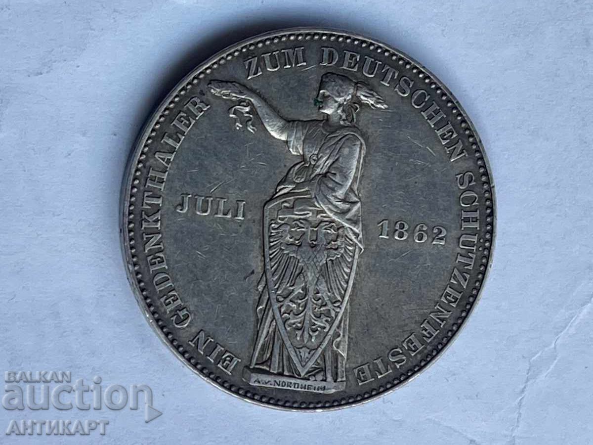 silver coin thaler Frankfurt Germany 1862 silver with price 219.00 BGN | € 111.97