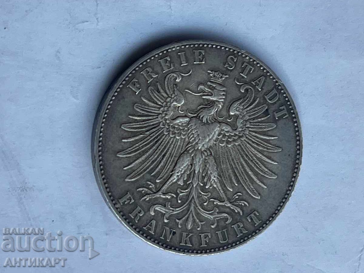 Auction  silver coin thaler Frankfurt Germany 1862 silver