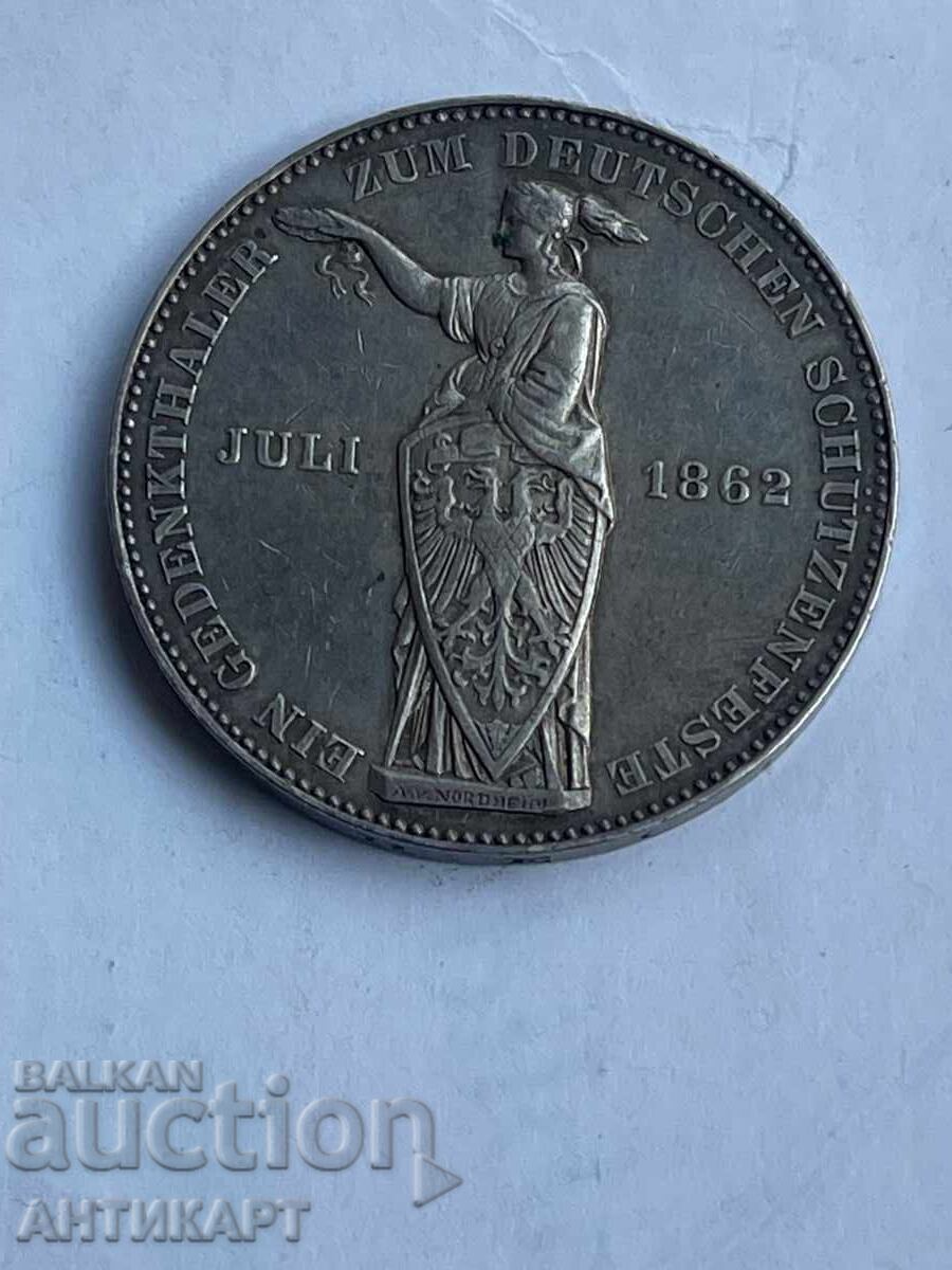 silver coin thaler Frankfurt Germany 1862 silver