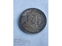 silver coin thaler coronation Wilhelm Prussia Germany 1861